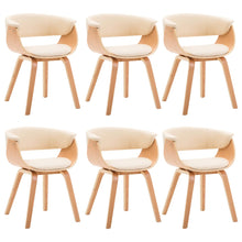 Eetkamerstoelen Gebogen Hout En Kunstleer 6 Crème en lichtbruin