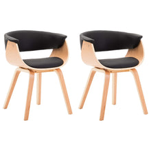 Eetkamerstoelen 2 st gebogen hout en kunstleer