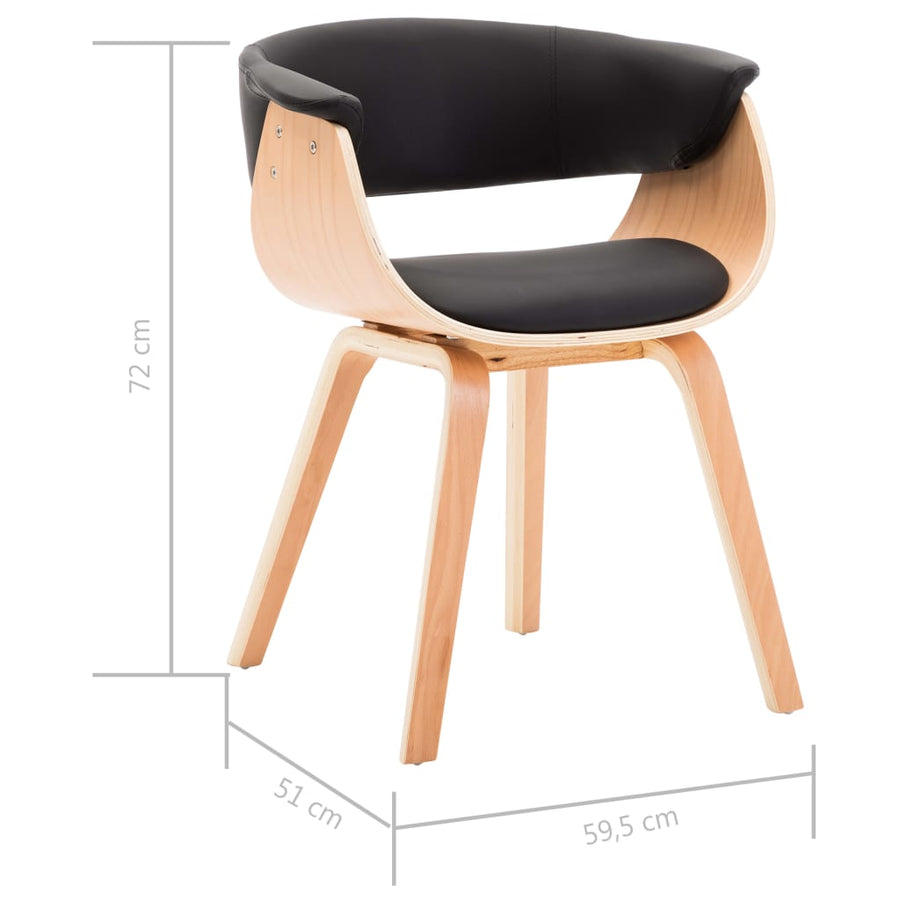 Eetkamerstoelen 2 st gebogen hout en kunstleer