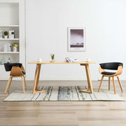 Eetkamerstoelen 2 st kunstleer zwart
