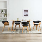 Eetkamerstoelen 4 st gebogen hout kunstleer zwart