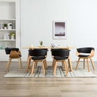 Eetkamerstoelen 6 st gebogen hout kunstleer zwart