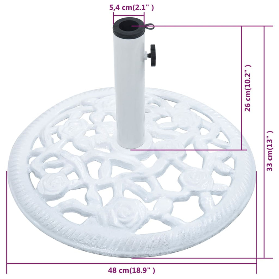 Parasolvoet 12 Kg 48 Cm Gietijzer 48 x 48 x 33 cm Wit