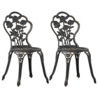 Bistro chairs 2 pcs cast aluminum bronze-colored