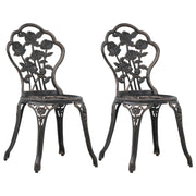 Bistrostoelen 2 st gietaluminium brons 41x49x81,5 cm