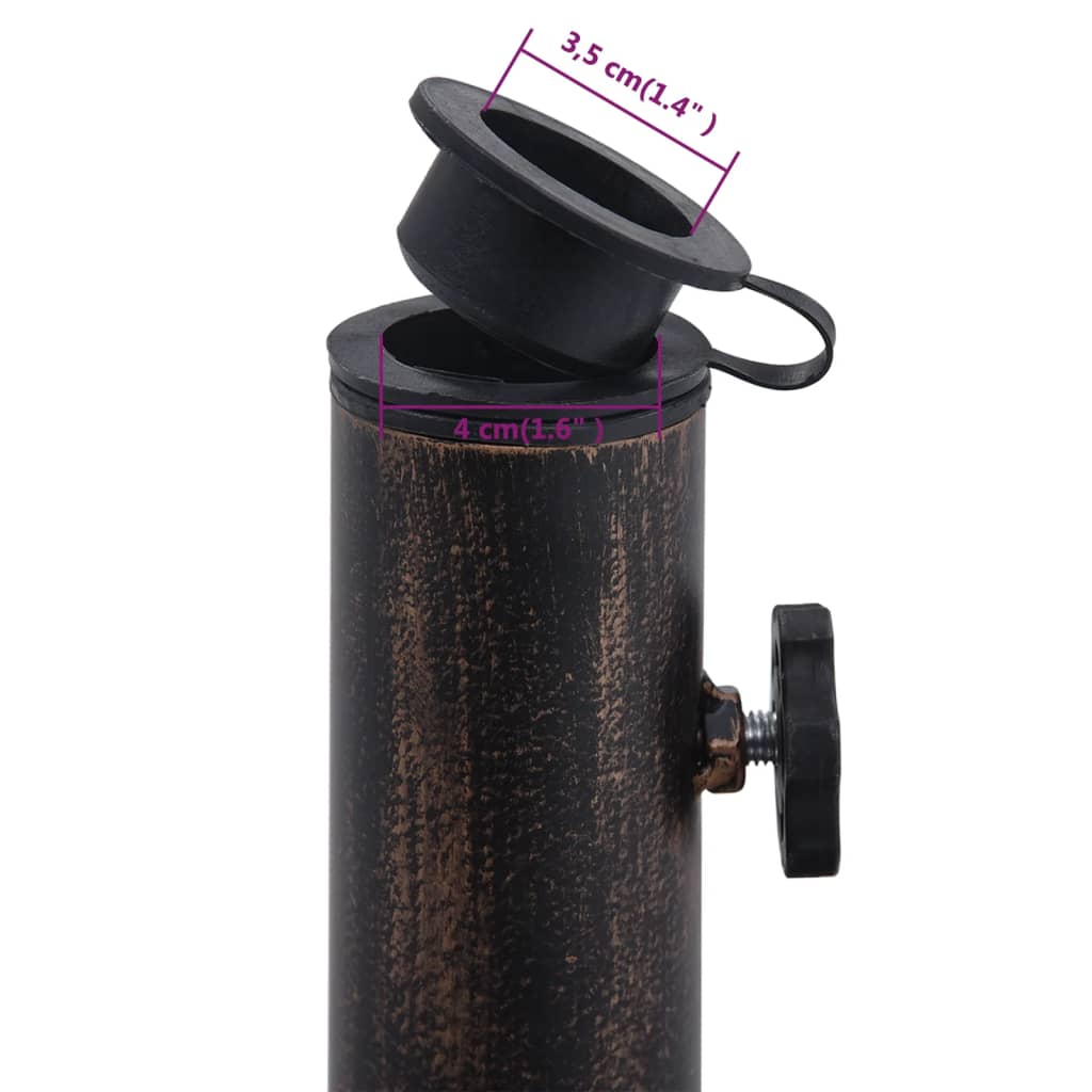 Parasolvoet 9 Kg 40 Cm Gietijzer Zwart En Kleurig 40 x 40 x 32 cm Brons