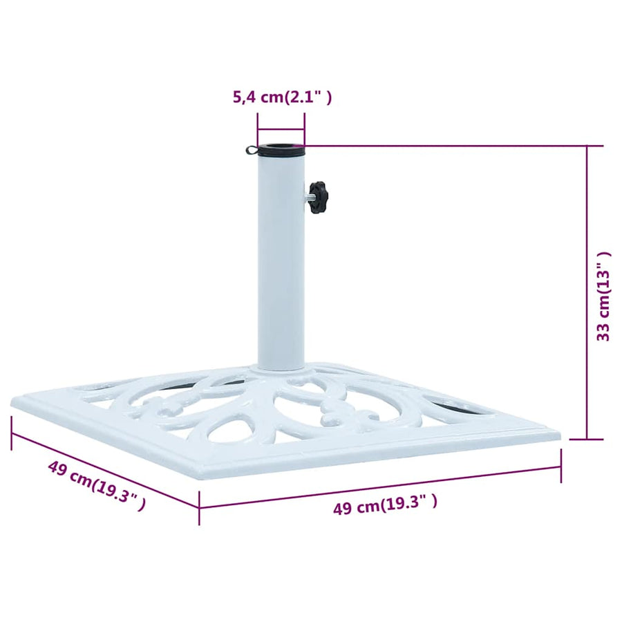 Parasolvoet 12 Kg 49 Cm Gietijzer 49 x 49 x 33 cm Wit