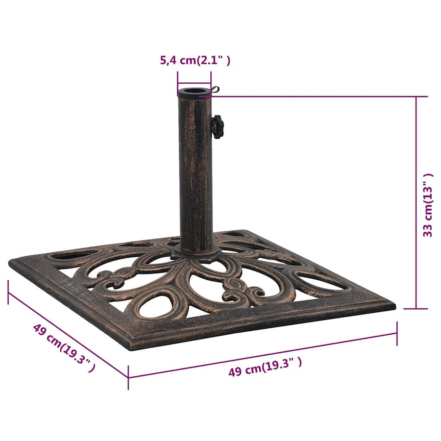 Parasolvoet 12 Kg 49 Cm Gietijzer Kleurig 49 x 49 x 33 cm Brons