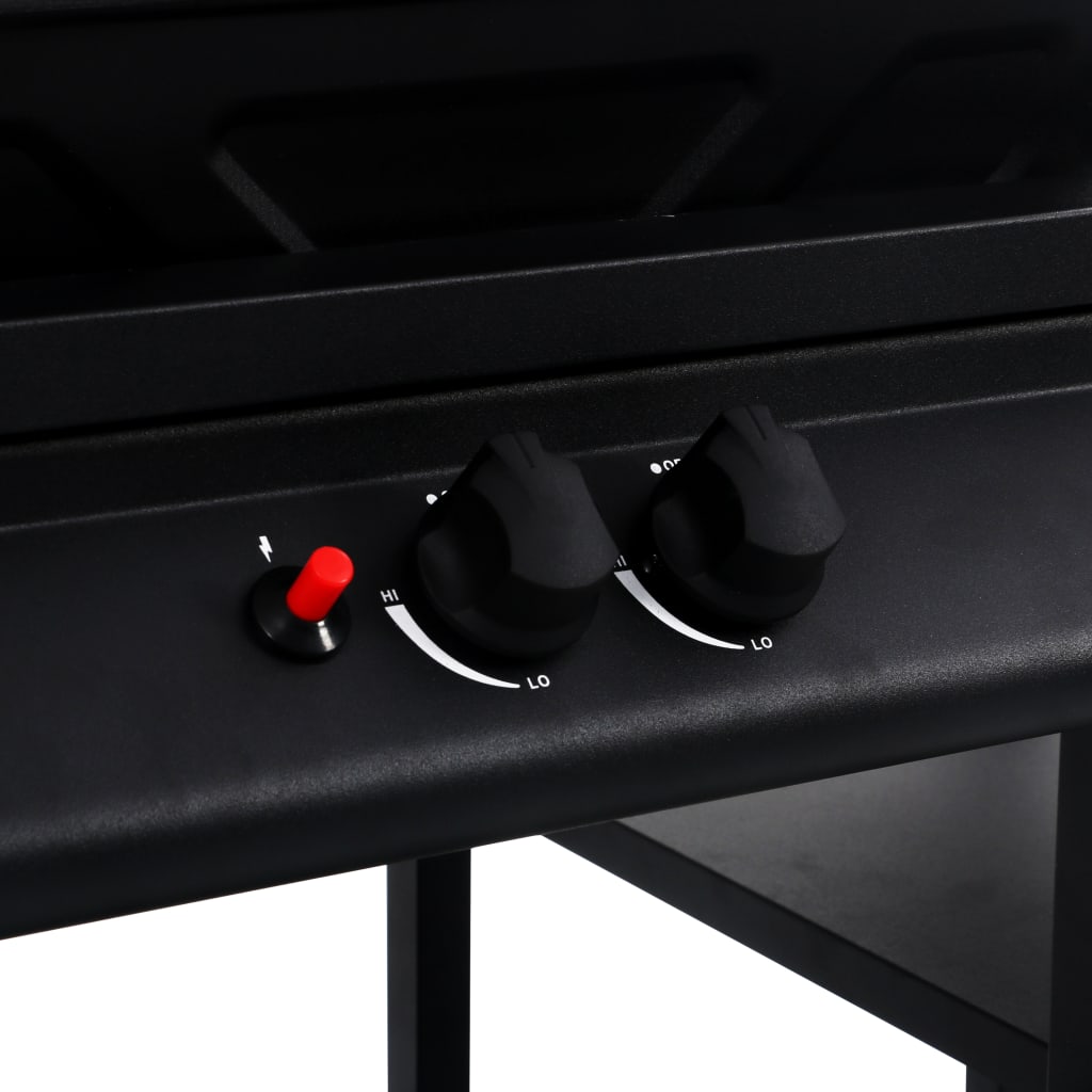 Gasbarbecue Met 3-Laags Zijtafel Zwart