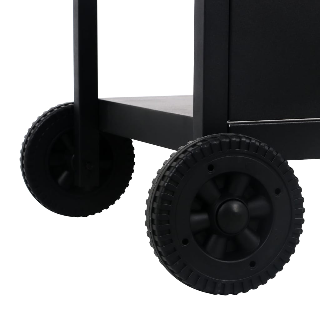 Gasbarbecue Met 3-Laags Zijtafel Zwart