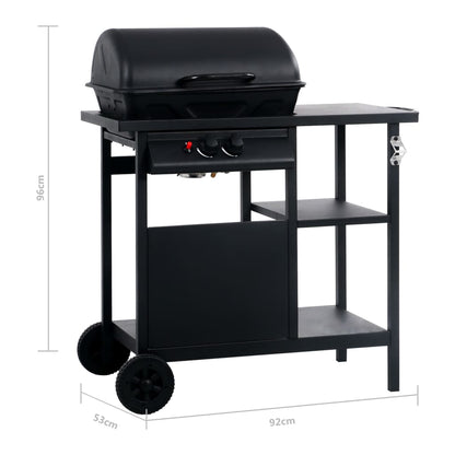 Gasbarbecue Met 3-Laags Zijtafel Zwart