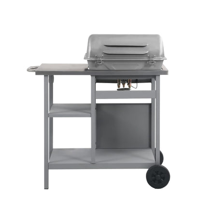 Gasbarbecue Met 3-Laags Zijtafel Zwart En Kleurig Zilver
