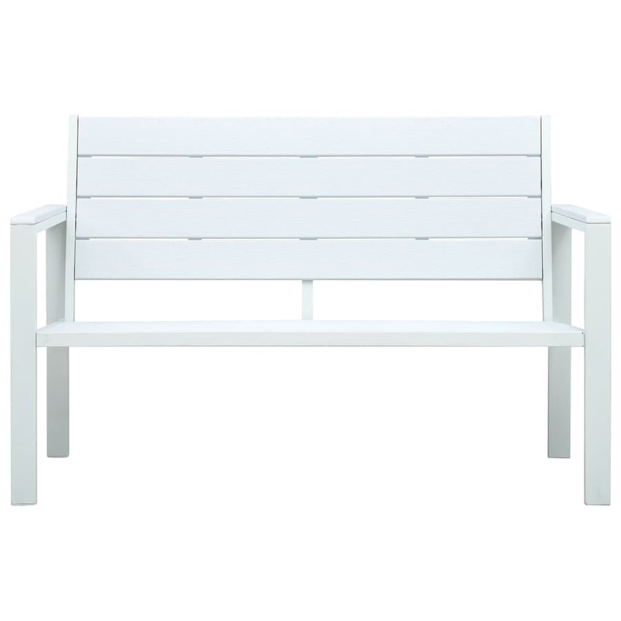 Tuinbank Hout-Look 0 Cm Hdpe Wit