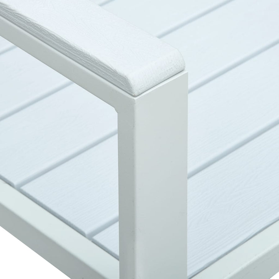 Tuinbank Hout-Look 0 Cm Hdpe Wit