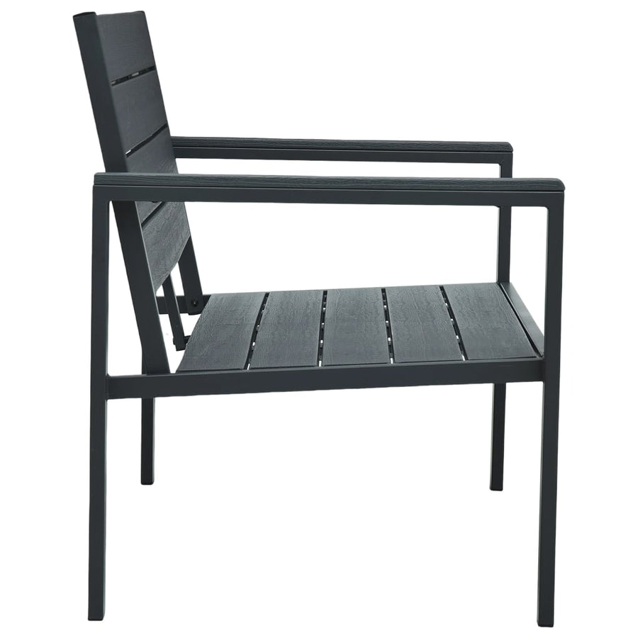 Tuinbank Hout-Look 120 Cm Hdpe Grijs