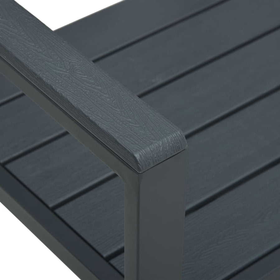 Tuinbank Hout-Look 120 Cm Hdpe Grijs