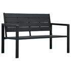 Tuinbank 120 cm HDPE zwart hout-look