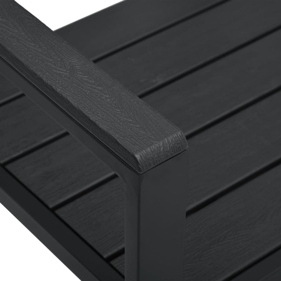 Tuinbank Hout-Look 0 Cm Hdpe 2 1 Zwart