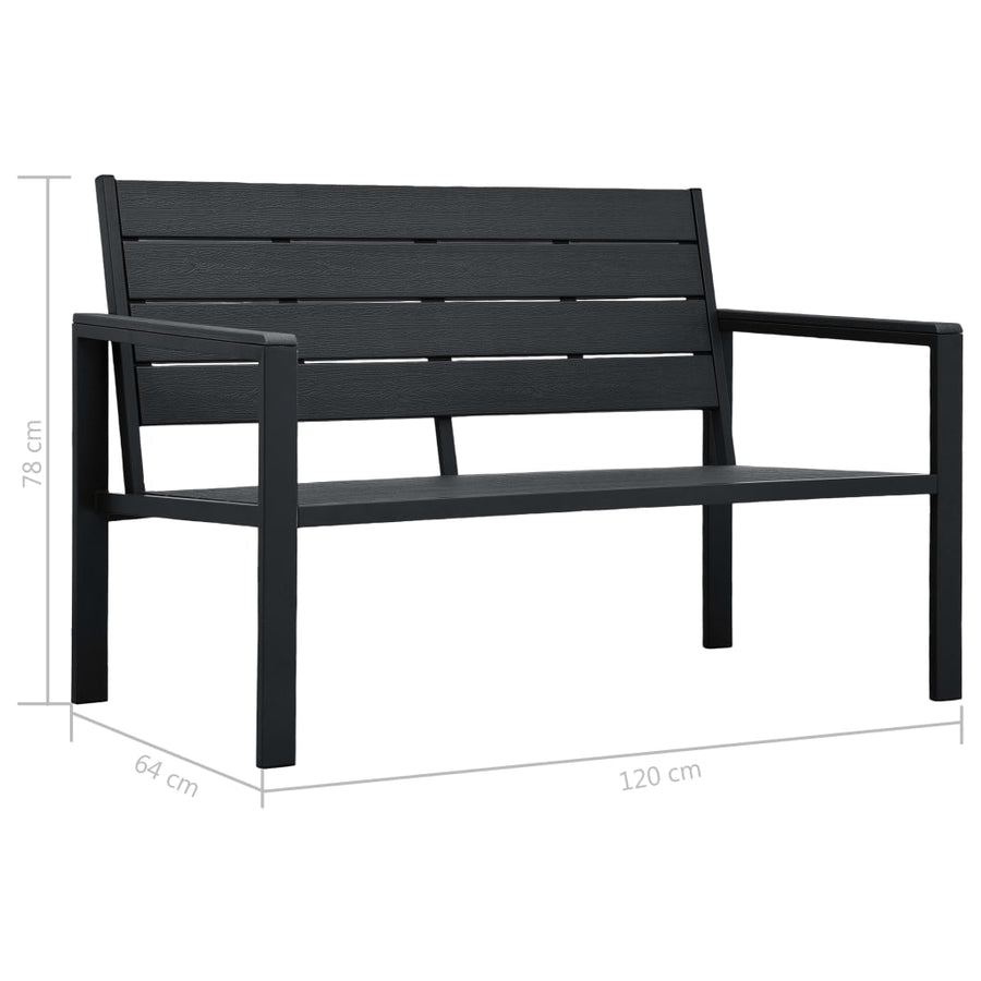 Tuinbank Hout-Look 0 Cm Hdpe 2 1 Zwart