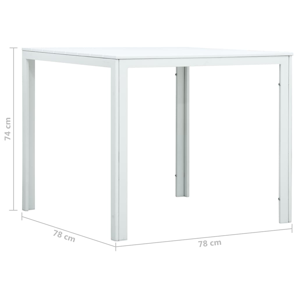 Salontafel Hout-Look 78X78X74 Cm Hdpe Wit
