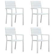 Tuinstoelen 4 stuks HDPE wit hout-look