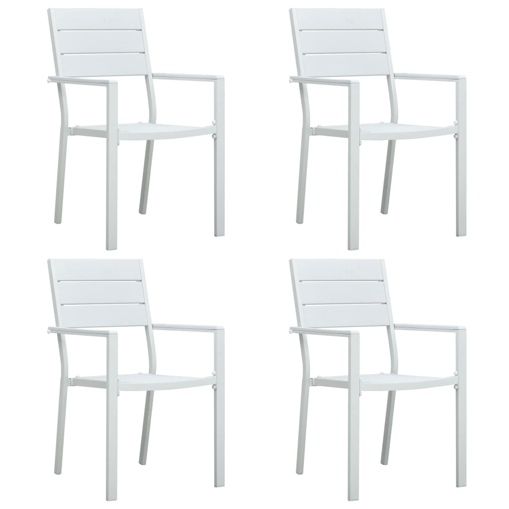 Tuinstoelen Hout-Look Hdpe 4 Wit