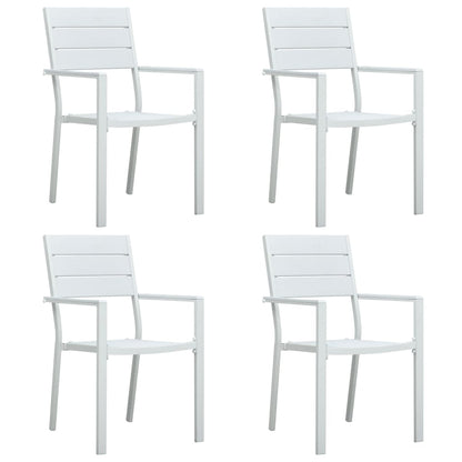 Tuinstoelen Hout-Look Hdpe 4 Wit