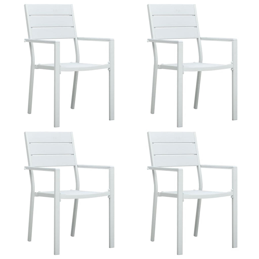 Tuinstoelen Hout-Look Hdpe 4 Wit
