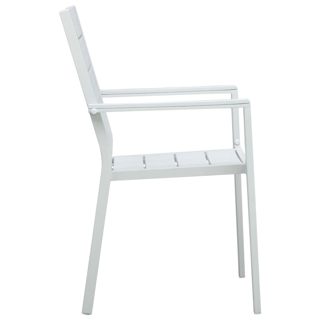Tuinstoelen Hout-Look Hdpe 4 Wit