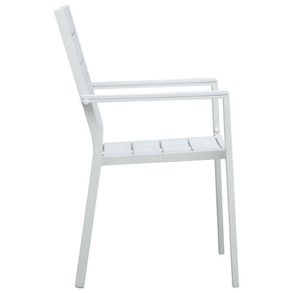 Tuinstoelen Hout-Look Hdpe 4 Wit