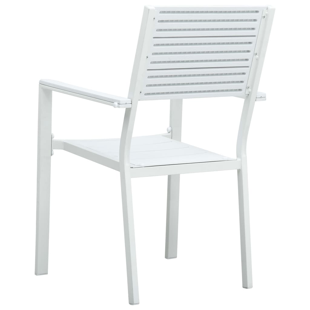 Tuinstoelen Hout-Look Hdpe 4 Wit