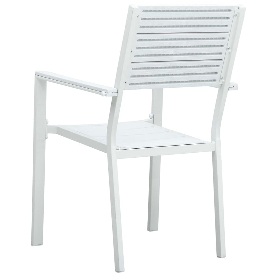 Tuinstoelen Hout-Look Hdpe 4 Wit