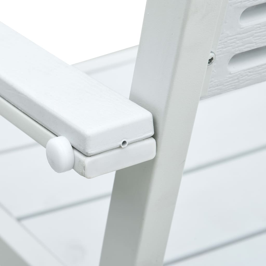 Tuinstoelen Hout-Look Hdpe 4 Wit