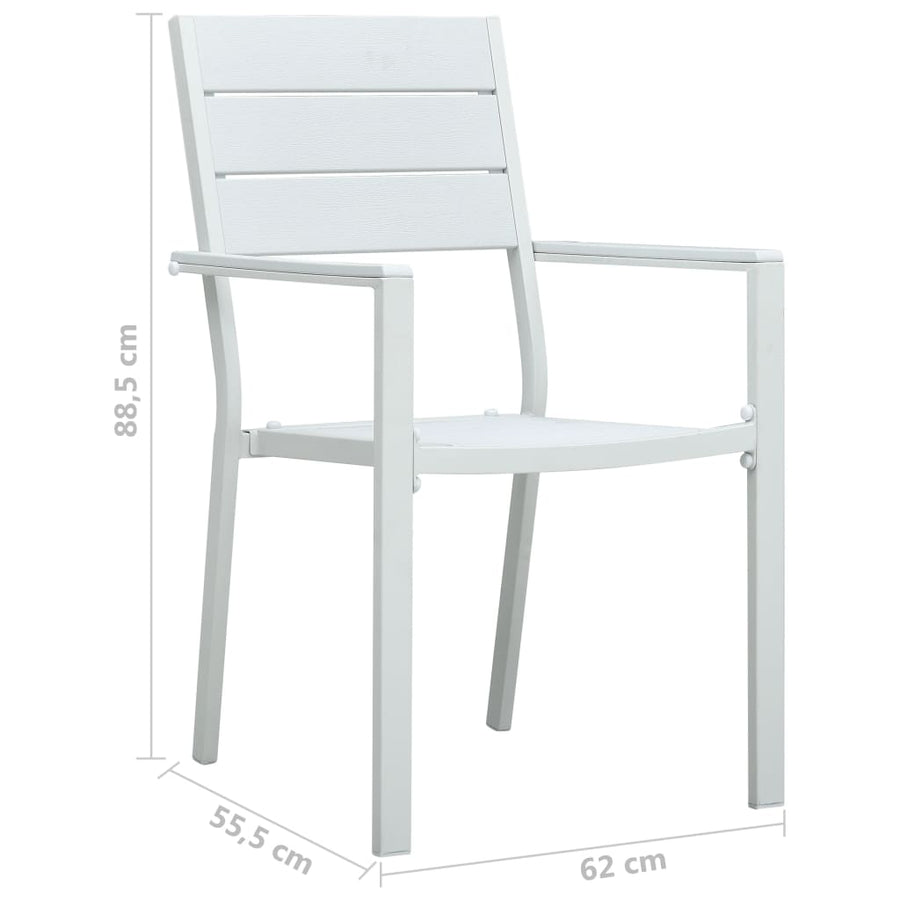 Tuinstoelen Hout-Look Hdpe 4 Wit