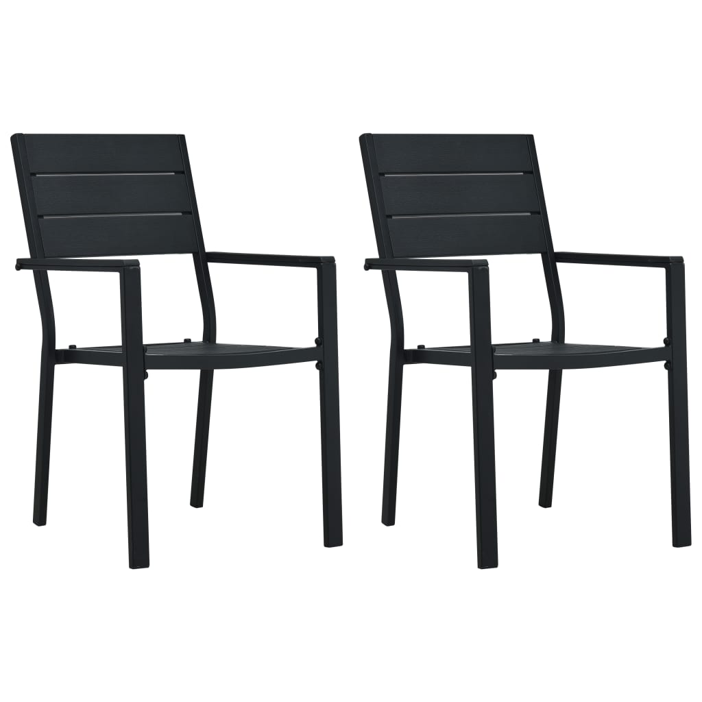 Tuinstoelen Hout-Look Hdpe 2 Zwart