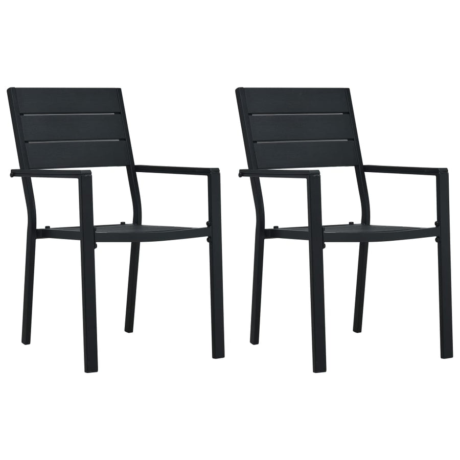 Tuinstoelen Hout-Look Hdpe 2 Zwart