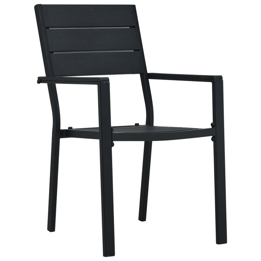 Tuinstoelen Hout-Look Hdpe 2 Zwart