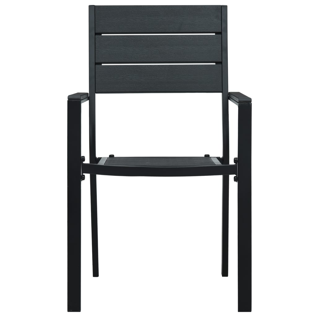 Tuinstoelen Hout-Look Hdpe 2 Zwart