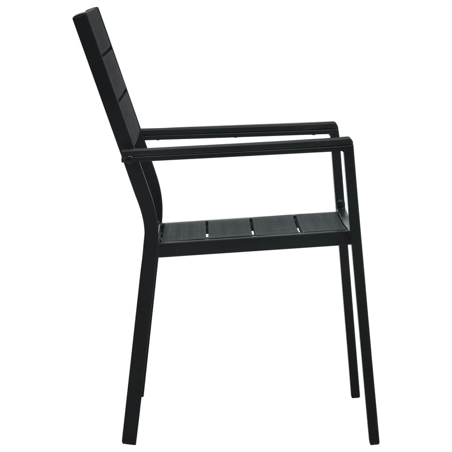 Tuinstoelen Hout-Look Hdpe 2 Zwart