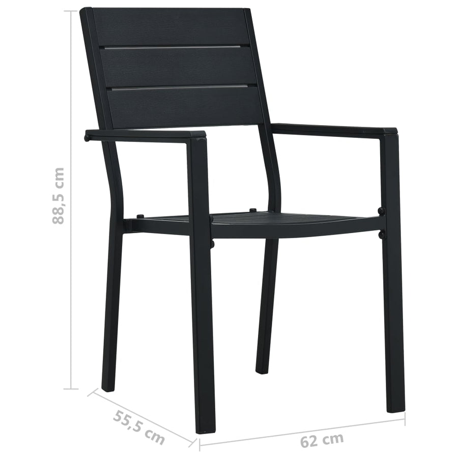 Tuinstoelen Hout-Look Hdpe 2 Zwart