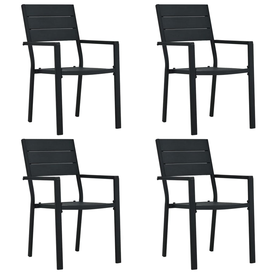 Tuinstoelen Hout-Look Hdpe 4 Zwart