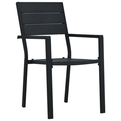 Tuinstoelen Hout-Look Hdpe 4 Zwart