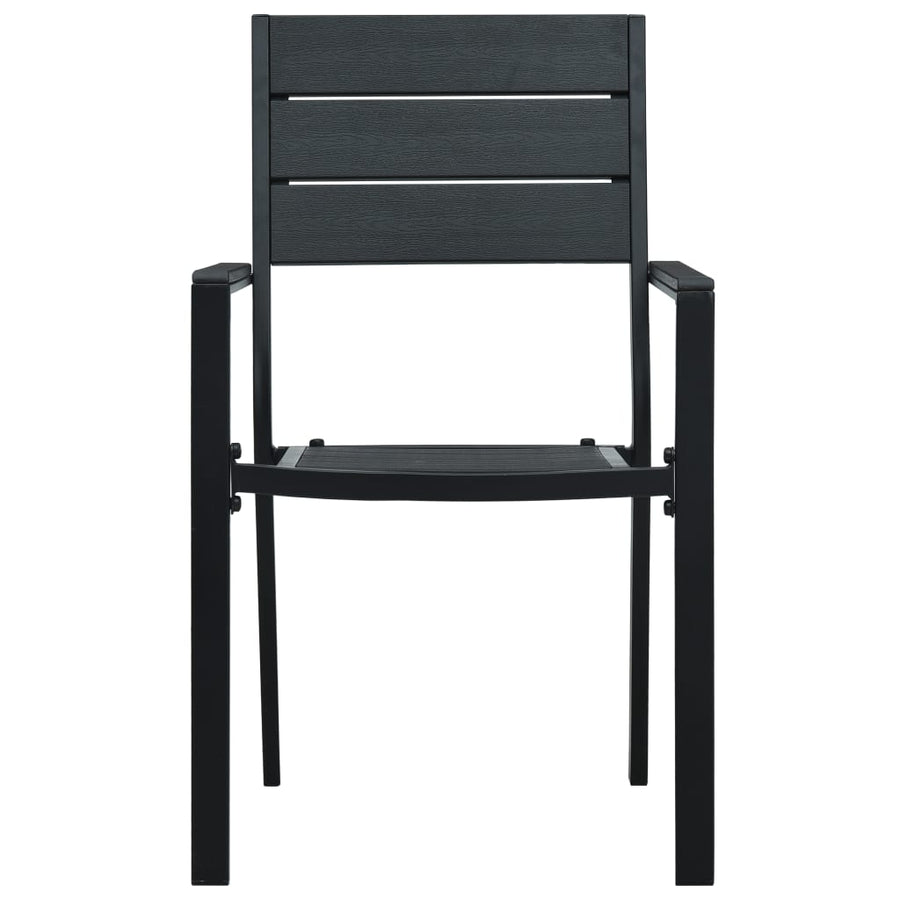 Tuinstoelen Hout-Look Hdpe 4 Zwart