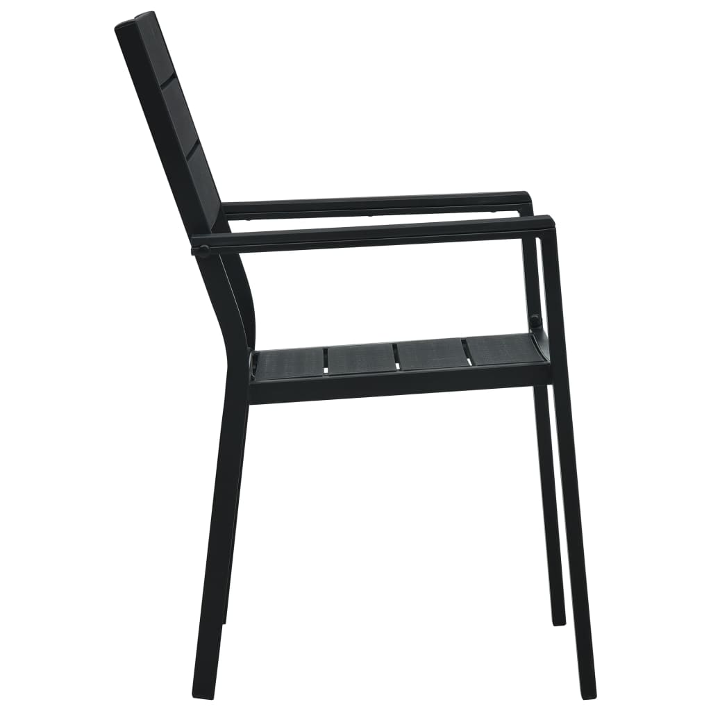 Tuinstoelen Hout-Look Hdpe 4 Zwart