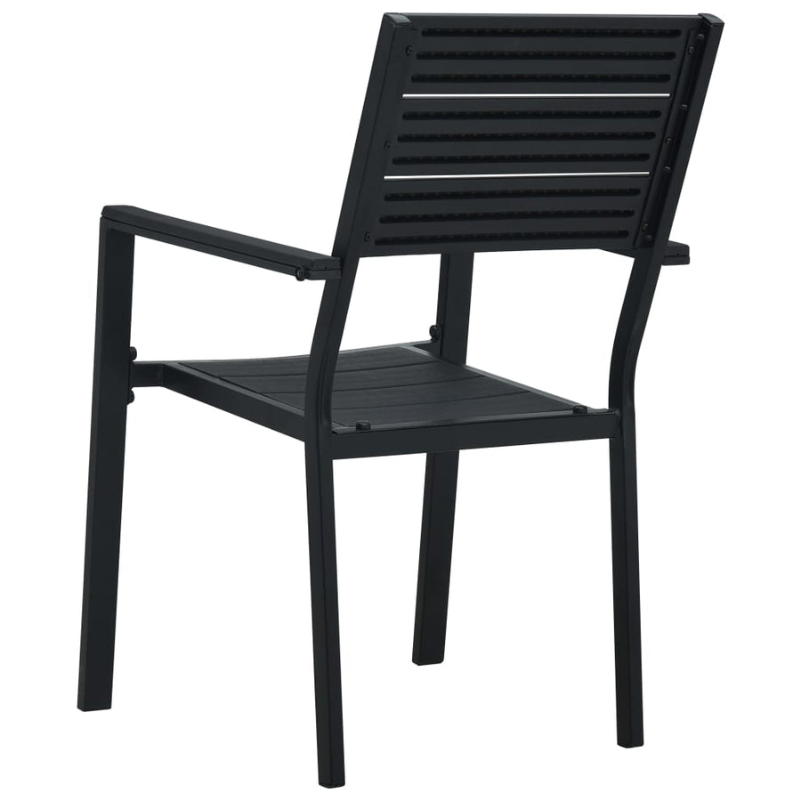 Tuinstoelen Hout-Look Hdpe 4 Zwart