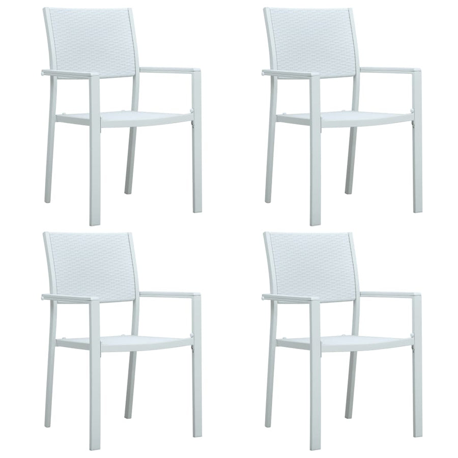 Tuinstoel Rattan-Look Kunststof 4 Wit