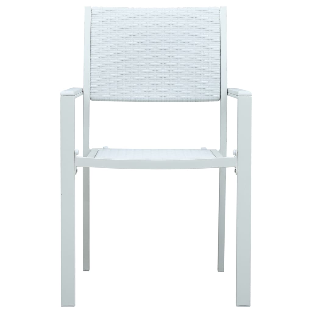 Tuinstoel Rattan-Look Kunststof 4 Wit