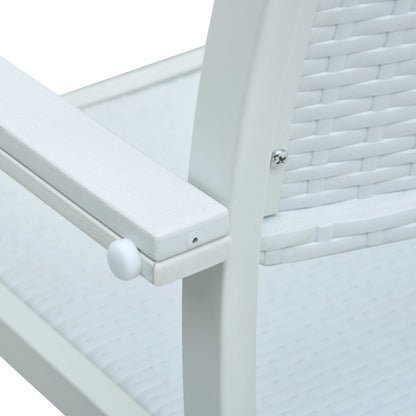 Tuinstoel Rattan-Look Kunststof 4 Wit