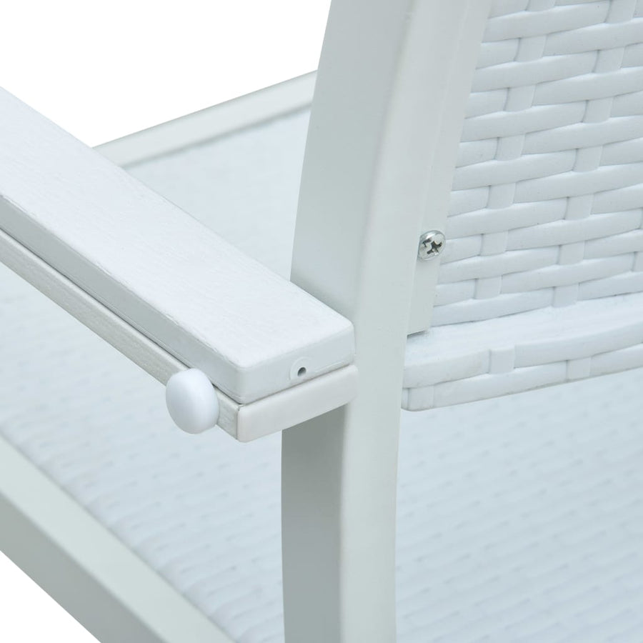 Tuinstoel Rattan-Look Kunststof 4 Wit