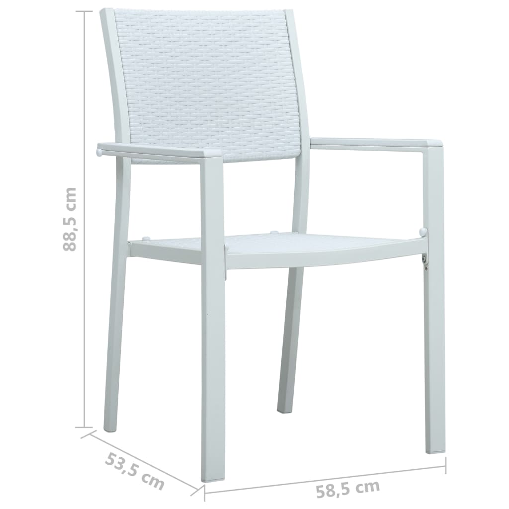 Tuinstoel Rattan-Look Kunststof 4 Wit